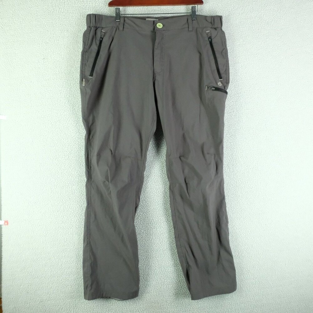 Craghoppers Pants Mens 42X32 Green Gray Hiking Lightweight Elastic Waist Outdoor